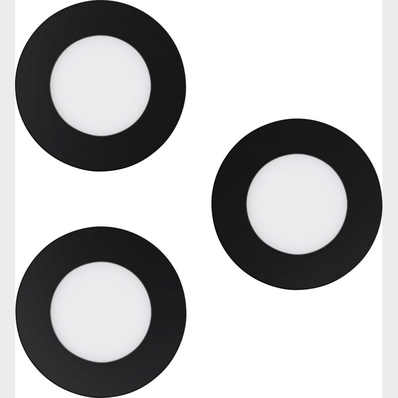 Eglo - 3x Fueva-z Indbygningsspot - Sort 8,5 Tw Zigbee Bt
