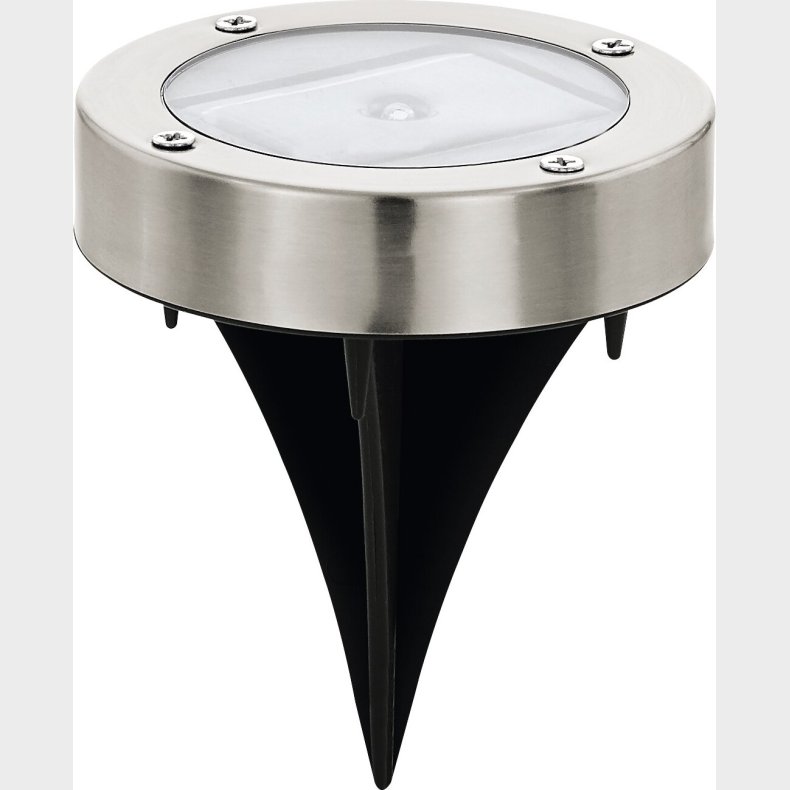 Eglo - Solcelle Stibelysning 200 Rs - Rustfrit Stl, Sort - 2 Cm Height, 8.5 Cm Diameter