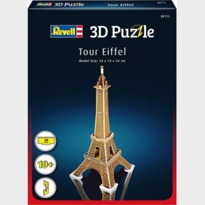 Eiffeltrnet 3d Puslespil - Revell 3d Puzzle - 20 Brikker - 34 Cm