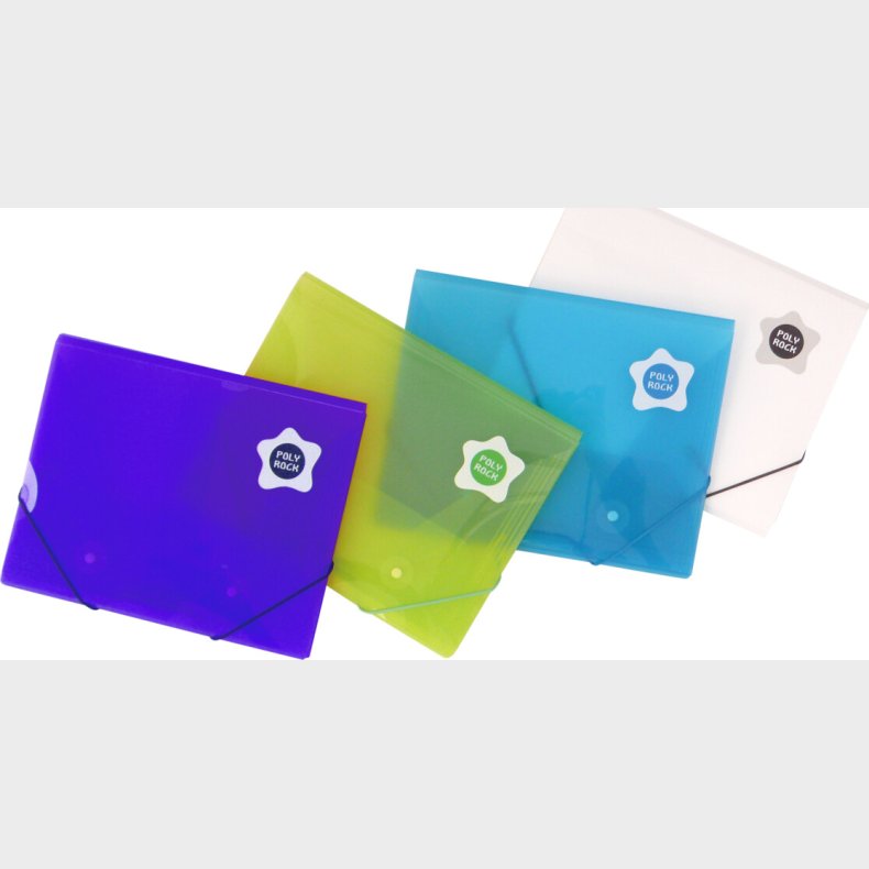 Elastikmappe Pp C5 Poly Rock Assorterede - Foldermate