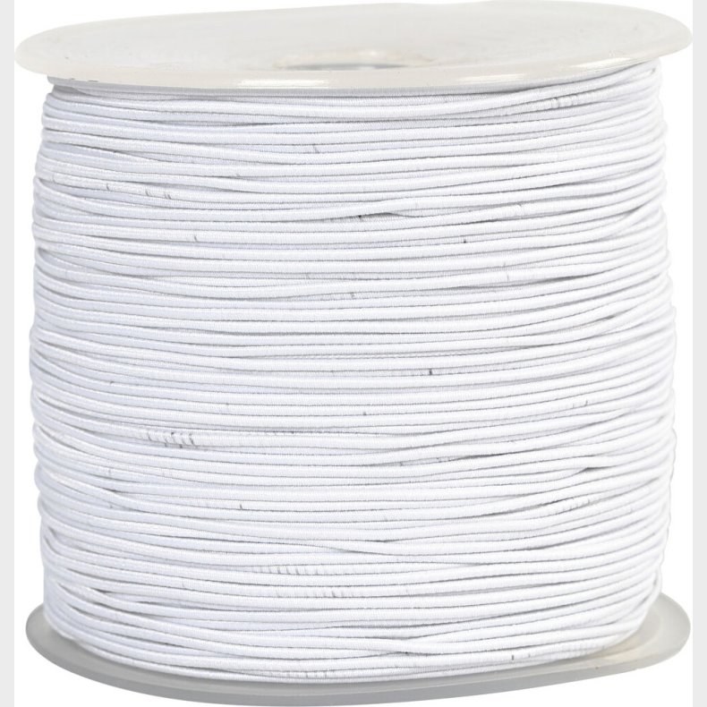 Elastiksnor - 1 Mm - Hvid - 250 M