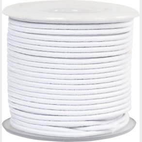 Elastiksnor - 2 Mm - Hvid - 25 M