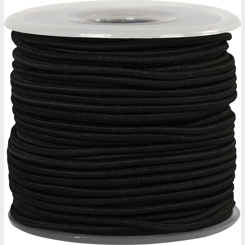 Elastiksnor - 2 Mm - Sort - 25 M