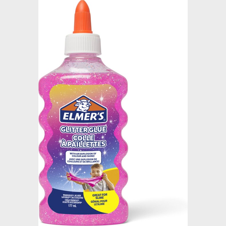 Elmer's - Flydende Glitterlim - Pink - 177 Ml
