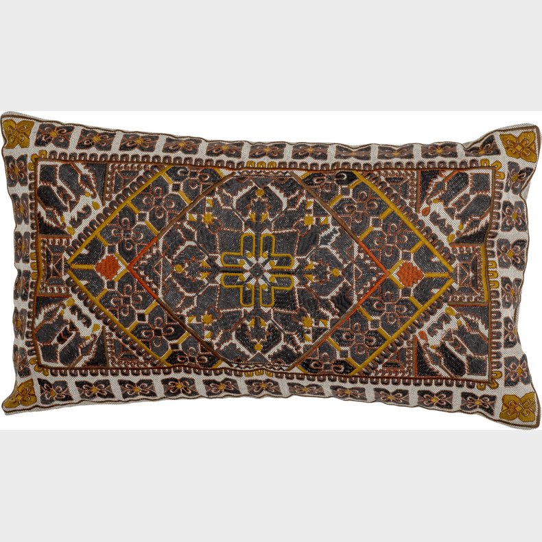 Bloomingville - Emalie Pude - Brun - Bomuld - 60x35 Cm