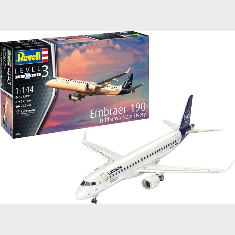 Revell - Embraer 190 Fly Byggest - 1:144 - Level 3 - 03883