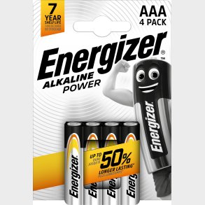 Energizer - Batteri Aaa/lr03 Alkaline Power 4-pak