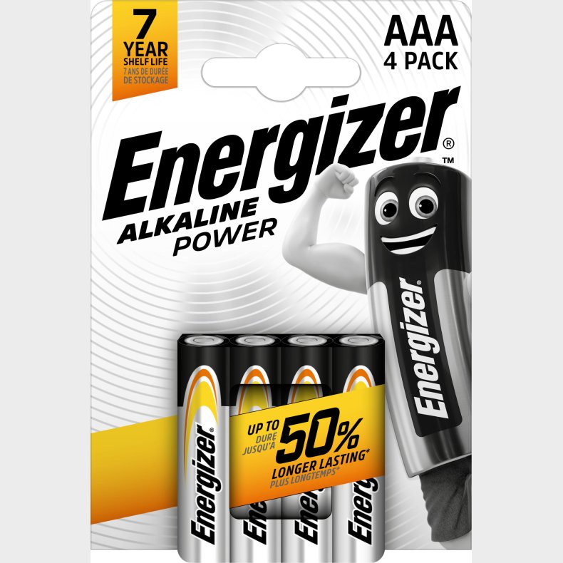 Energizer - Batteri Aaa/lr03 Alkaline Power 4-pak