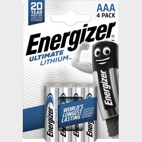 Energizer - Batterier Aaa - Ultimate Lithium - 4 Stk