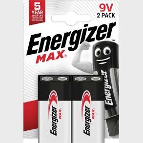Energizer - Max 9v/6lr61 (2-pack)