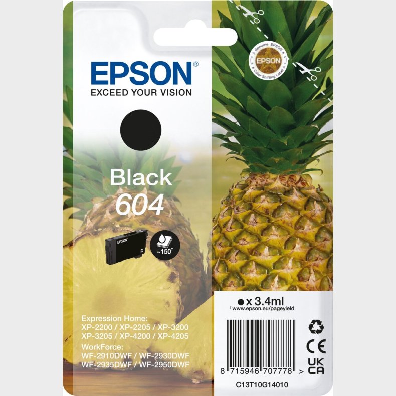 Epson - T604 Sort Bl�kpatron