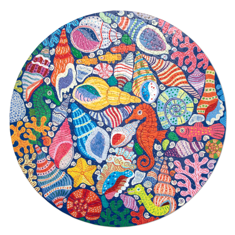 eeBoo | Puslespil m. 500 brk. - Seahorses, Shells & Coral