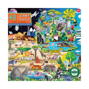 eeBoo | Gulvpuslespil m. 48 brikker - Klodens dyr