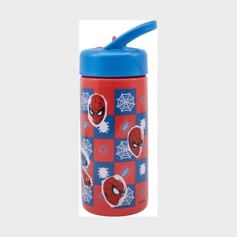 Spiderman - Drikkedunk Med Sugerr - Rd Bl - 410 Ml