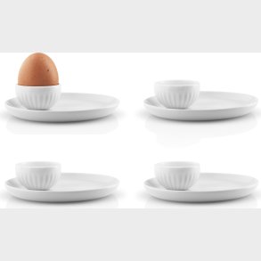 Eva Trio - Legio Nova ggebger - Hvid - Riflet - 4 Stk