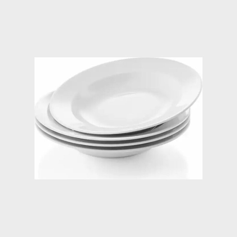 Eva Trio - Legio Nova Dyb Tallerken -  25 Cm - Hvid - 4 Stk