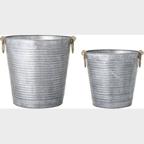 Bloomingville - Evar Krukke - Gr - Galvaniseret Jern - 2 Stk