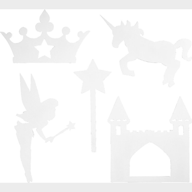 Eventyr - H 13,5-27,5 Cm - B 9,5-25 Cm - 230 G - Hvid - 16 Stk.