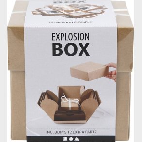 Explosion Box - Str. 7x7x7,5+12x12x12 Cm - Natur - 1 Stk.
