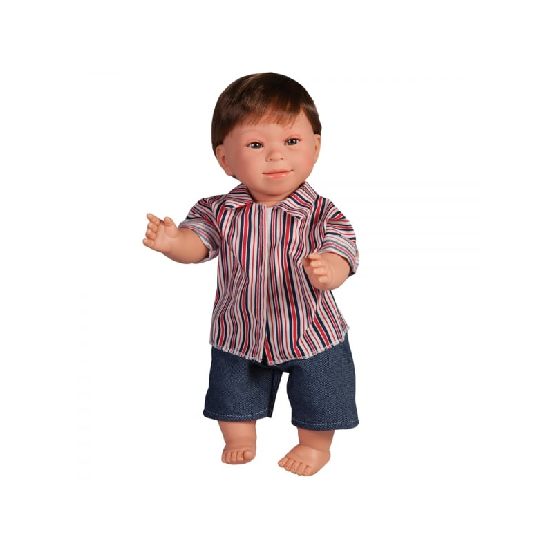 Miniland | Dukke m. Downs syndrom - Dreng, brunt h�r, 40 cm