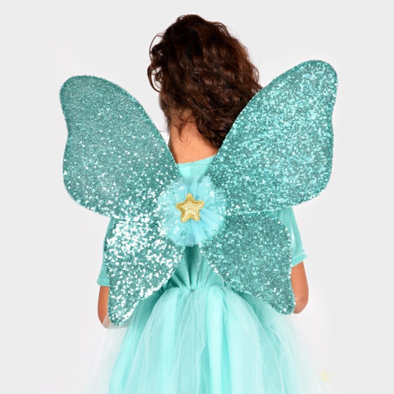 Den Goda Fen | Vingest m. pailletter - Mintgrn