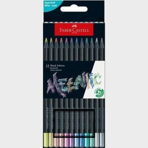 Faber-castell - Black Edition - Farveblyanter - Metallic - 12 Stk.