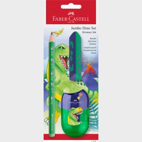 Faber-castell - Jumbo Blyant Med Tilbeh�r - 4 Dele - Dinosaur