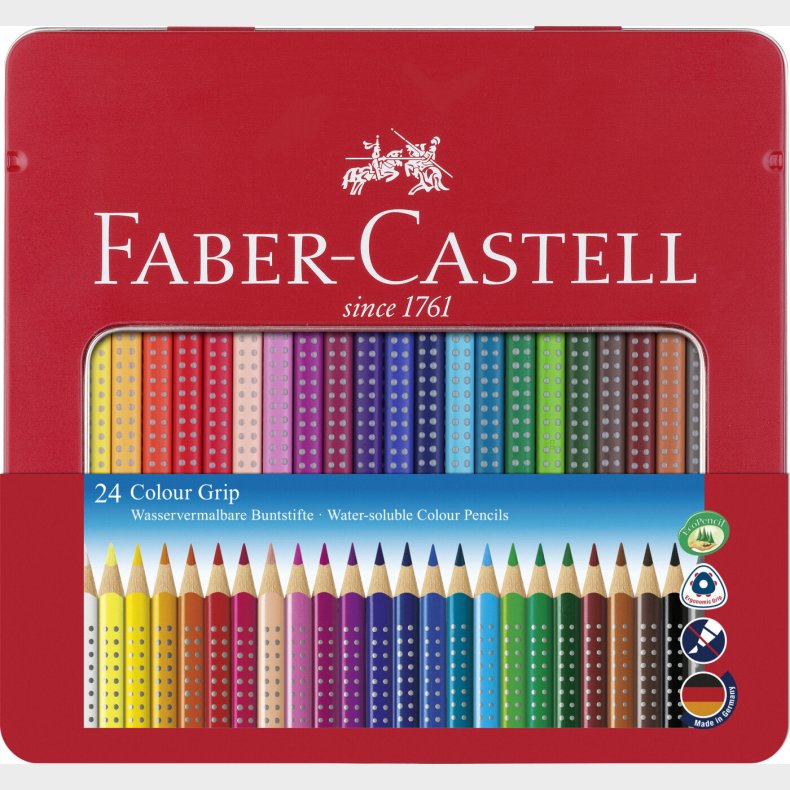 Faber-castell - Colour Grip Farveblyanter I Tin�ske - 24 Stk.
