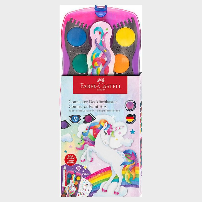 Faber-castell - Connector Malerst Enhjrning Pink, 12 Farver Inkl. Kinesisk Hvid