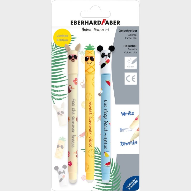 Faber-castell - Efa Gel Roller Erase It Animal - 3 On Summer - Bc