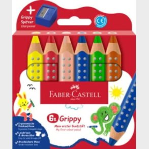 Faber-castell - Farveblyanter Grippy 6 Stk Med Spidser