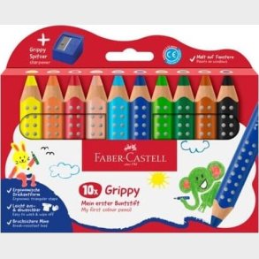 Faber-castell - Grippy Farveblyanter Med Spidser - 10 Stk