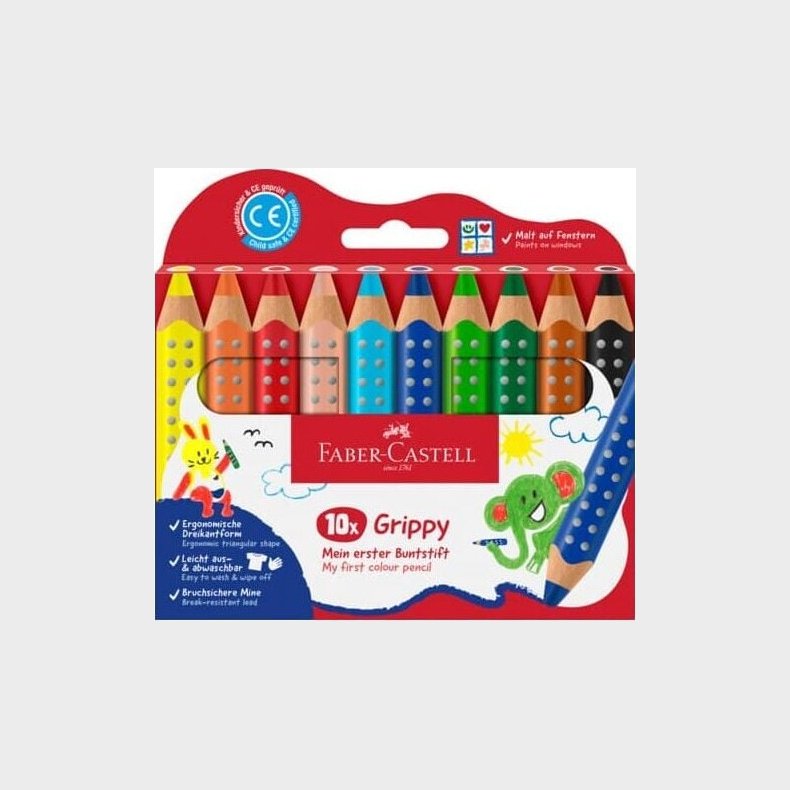 Faber-castell - Gribby Farveblyanter - S�t Med 10 Stk