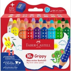 Faber-castell - Farveblyanter Grippy St Med 16 Stk Og Spidser