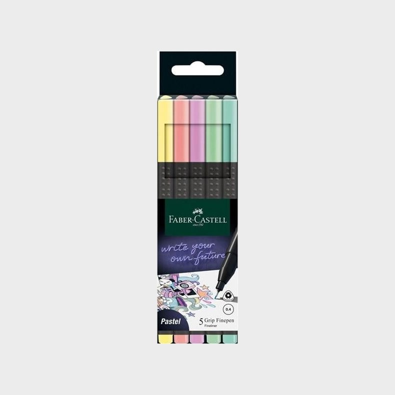 Faber-castell - Fineliner Grip 0.4 - 5 Stk. Pastel