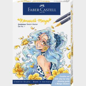 Faber-castell - Gofa Sketch Marker Romantic Manga Nr. 1 - 8 Stk. + 1 Blyant
