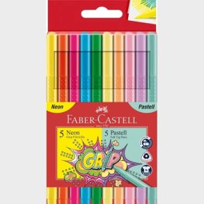 Faber-castell - Grip Tusser St - Neon Og Pastel - 10 Stk.