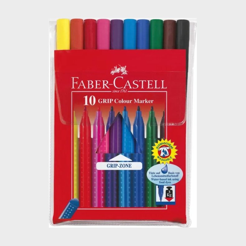 Faber-castell - Grip Colour Marker Tusser - 10 Stk.