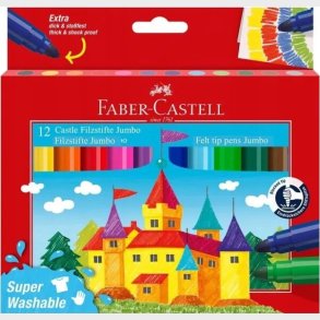 Faber-castell - Felt Tip Pens - Supervaskbare Jumbo Tusser - 12 Stk.