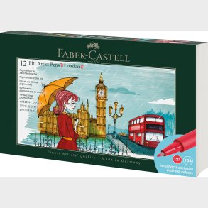Faber-castell - Pitt Artist Pen Tin Set - London - 12 Stk.