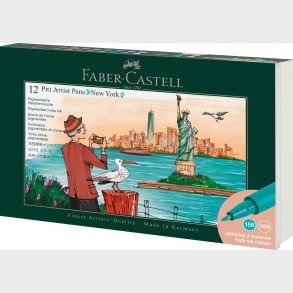 Faber-castell - Pitt Artist Pen Tin Set - New York - 12 Stk.