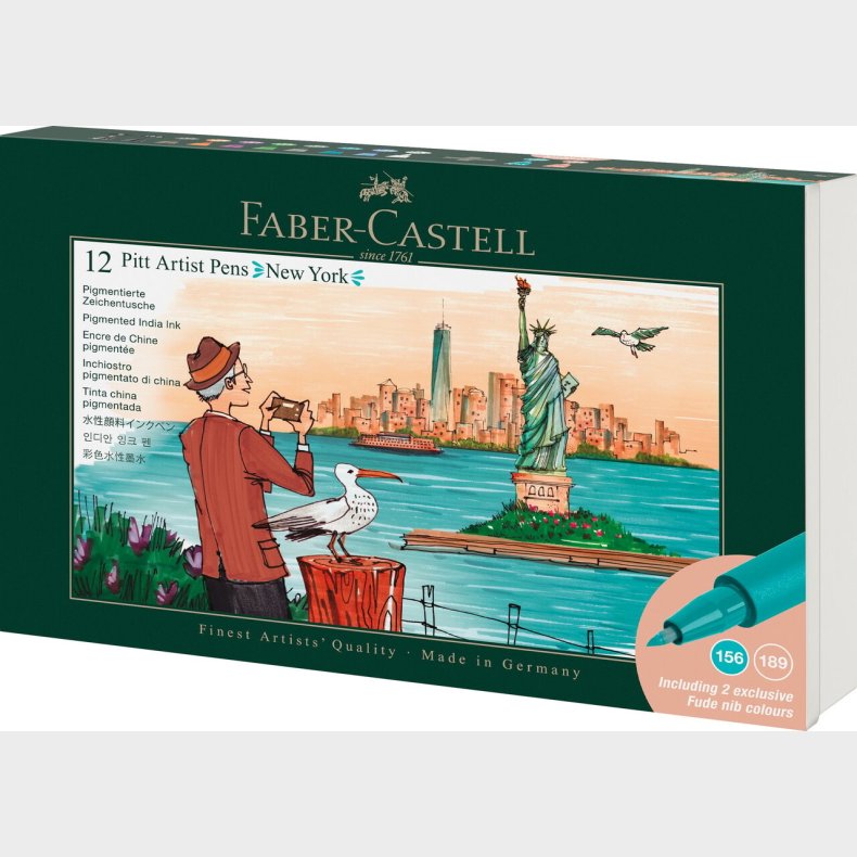Faber-castell - Pitt Artist Pen Tin Set - New York - 12 Stk.