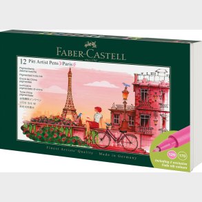 Faber-castell - Pitt Artist Pen Tin Set - Paris - 12 Stk.