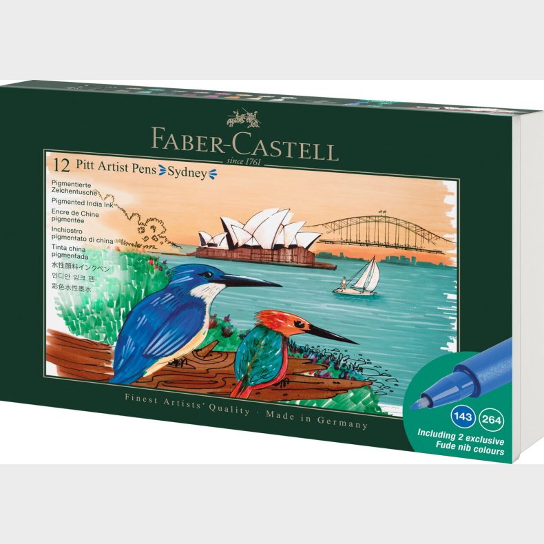 Faber-castell - Pitt Artist Pen Tin Set - Sydney - 12 Stk.