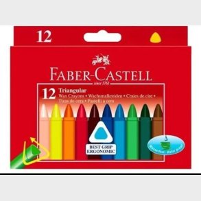 Faber-castell - Trekantede Vokskridt - Papske Med 12