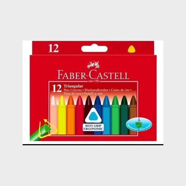 Faber-castell - Trekantede Vokskridt - Papske Med 12