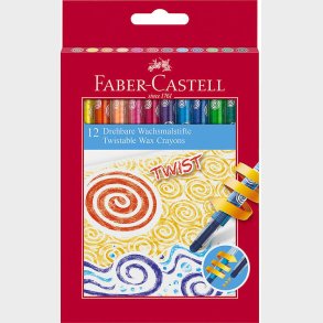 Faber-castell - Twistable Wax Crayons - Voks Farvekridt - 12 Stk.