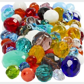 Facetmix - Str. 3-15 Mm - Hulstr. 0,5-1,5 Mm - Assorterede Farver - 400 G