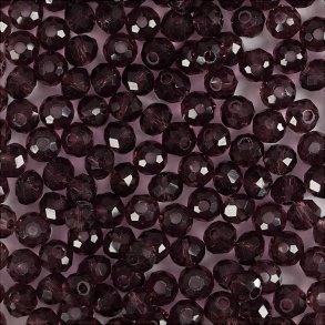 Facetperler -  4 Mm - Hulstr. 1 Mm - Lilla - 45 Stk.