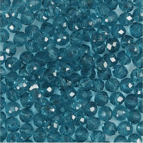 Facetperler -  4 Mm - Hulstr. 1 Mm - Turkis - 45 Stk.